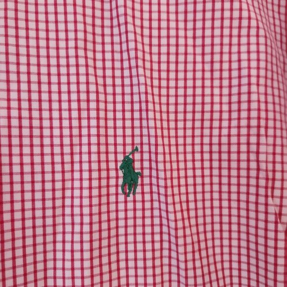 Ralph Lauren Blake Pink Red Checked Plaid Long Sleeve Button Down Shirt Men's L - Picture 3 of 6